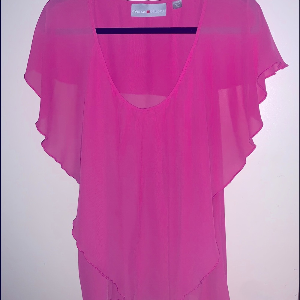 Avenue 18/20 sheer flutter overlay/sleeve top
